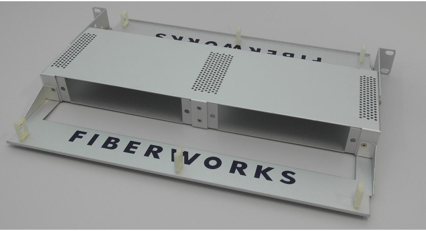 F-CHASSIS-1U2-19-R Fiberworks AS  Fiberworks 19&quot; 1U chassis w/rear access for two modules, with 3 blanking plates